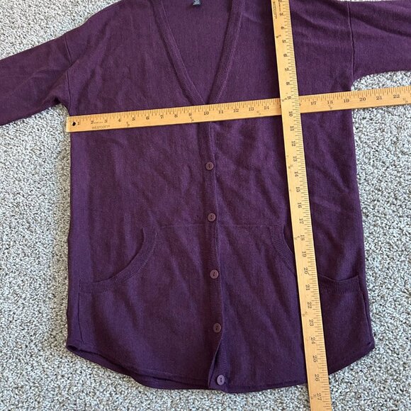 Eileen Fisher Womens S Petite Merino Wool Burgundy Cardigan Sweater/ Pockets - Picture 7 of 8